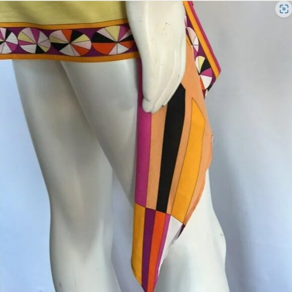 Emilio Pucci Button Down Pink Yellow Black Long Sleeve‎ Shirt Blouse Top Size 8 - Picture 9 of 12